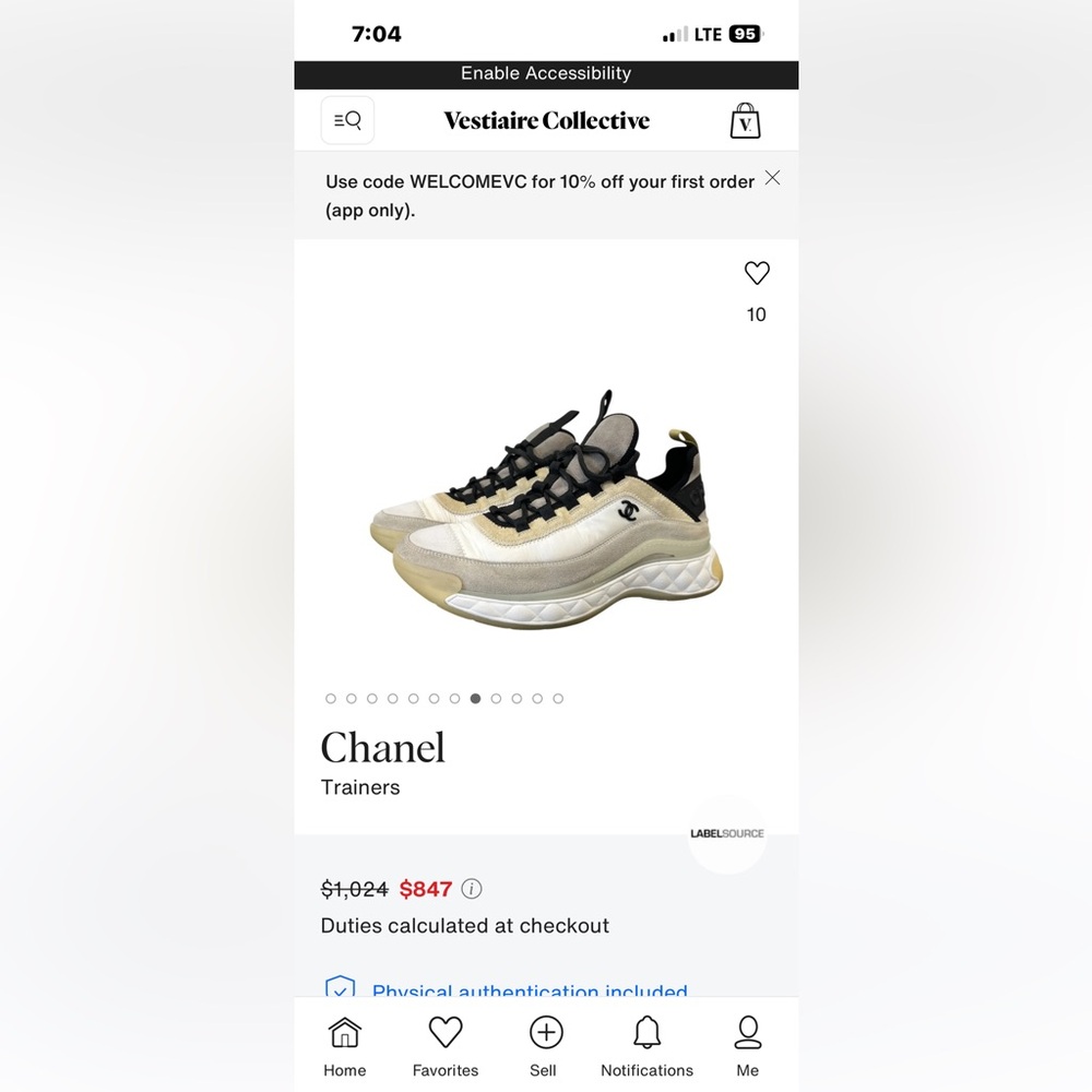 Chanel Calfskin Suede Nylon Low Trainers CC Runners